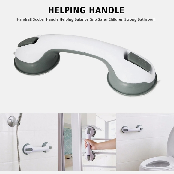 2 Bath Safety Handle Suction Cup Tub Shower Bar Rails - Picture 5 of 8